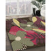 Patterned Brass Green Rug in Family Room, pat1010brn