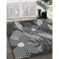 Patterned Black Rug, pat1010gry