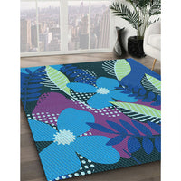 Patterned Blue Rug, pat1010lblu