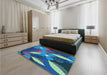 Patterned Blue Rug in a Bedroom, pat1010lblu