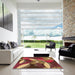 Machine Washable Transitional Bronze Brown Rug in a Kitchen, wshpat1010org