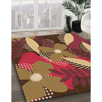 Patterned Bronze Brown Rug, pat1010org