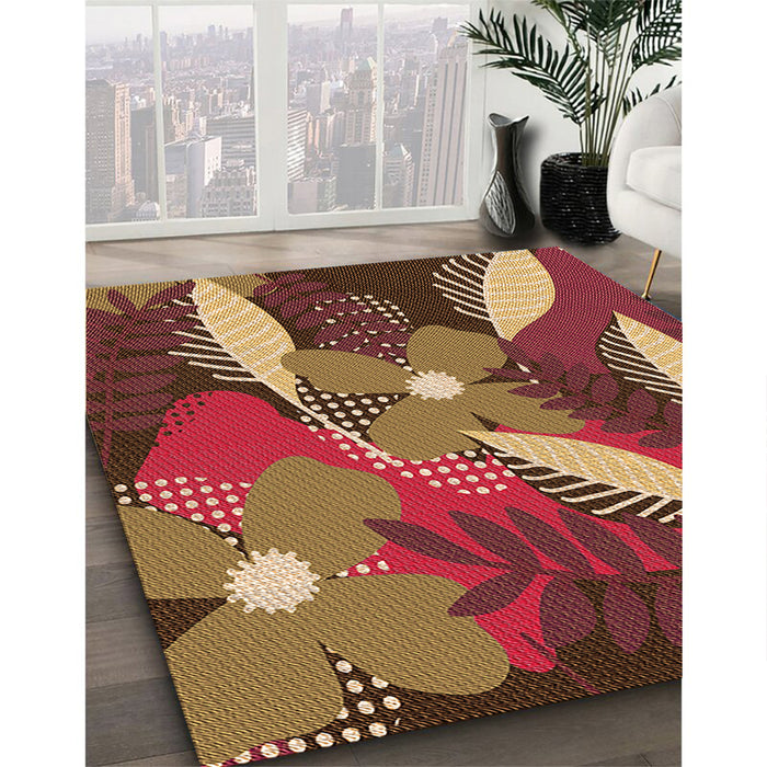 Machine Washable Transitional Bronze Brown Rug in a Family Room, wshpat1010org