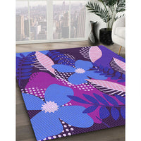 Patterned Bright Purple Rug, pat1010pur