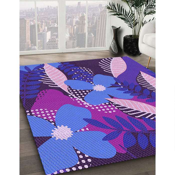 Machine Washable Transitional Bright Purple Rug in a Family Room, wshpat1010pur