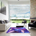 Square Patterned Bright Purple Rug in a Living Room, pat1010pur