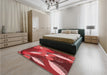 Patterned Red Rug in a Bedroom, pat1010rd