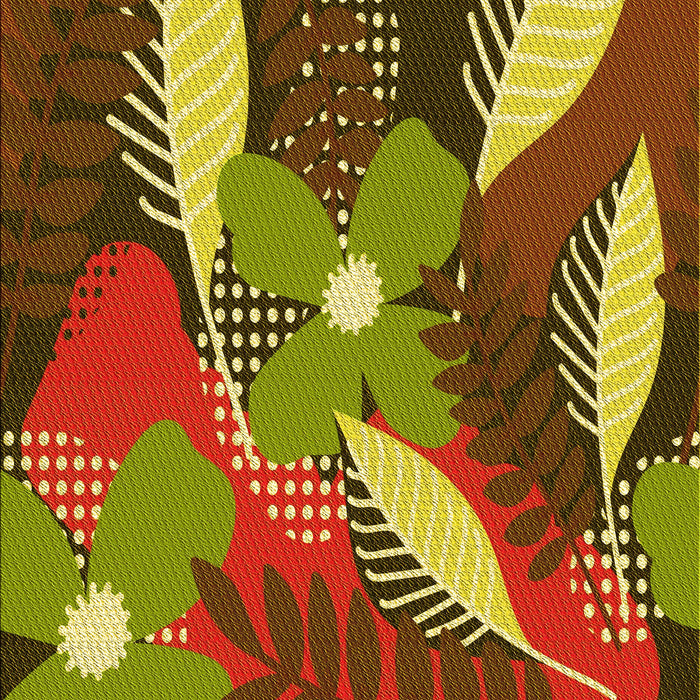 Patterned Saffron Red Rug, pat1010yw