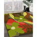 Machine Washable Transitional Saffron Red Rug in a Family Room, wshpat1010yw