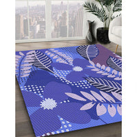 Patterned Purple Mimosa Purple Rug, pat1011blu