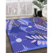 Patterned Purple Mimosa Purple Rug in Family Room, pat1011blu