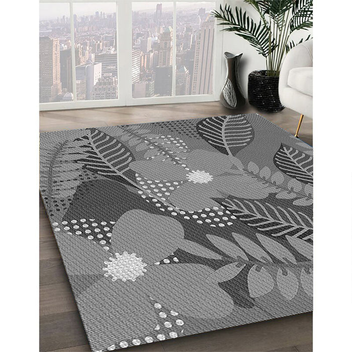 Machine Washable Transitional Gunmetal Gray Rug in a Family Room, wshpat1011gry
