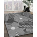 Patterned Gunmetal Gray Rug in Family Room, pat1011gry