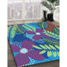 Patterned Mint Green Rug in Family Room, pat1011lblu