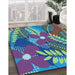 Machine Washable Transitional Mint Green Rug in a Family Room, wshpat1011lblu