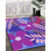 Patterned Purple Rug in Family Room, pat1011pur