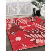 Patterned Red Rug, pat1011rd