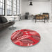 Machine Washable Transitional Red Rug in a Washing Machine, wshpat1011rd
