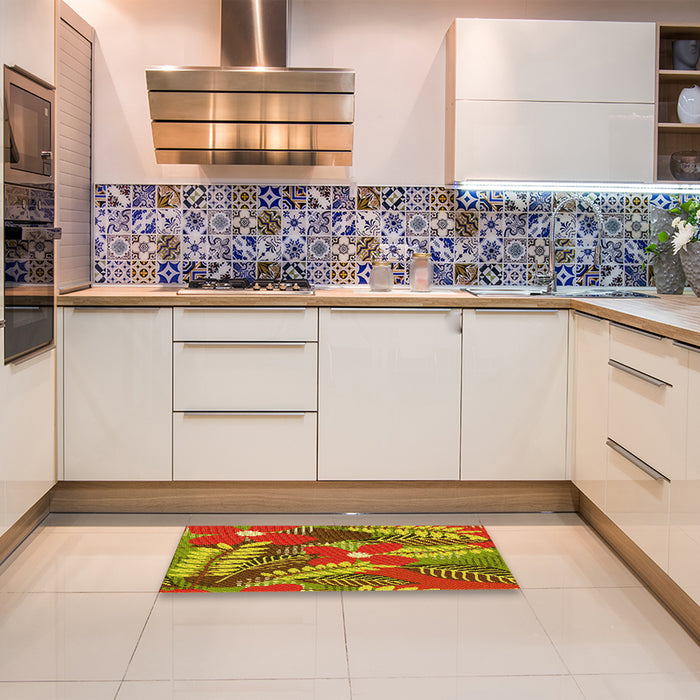 Patterned Brown Rug in a Kitchen, pat1011yw