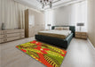 Patterned Brown Rug in a Bedroom, pat1011yw