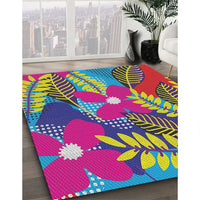 Patterned Dark Sea Green Novelty Rug, pat1011