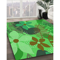 Patterned Neon Green Rug, pat1012grn