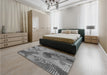 Patterned Gray Rug in a Bedroom, pat1012gry