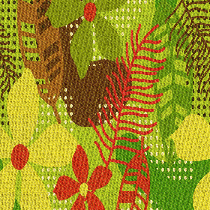 Machine Washable Transitional Green Rug, wshpat1012yw