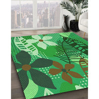 Patterned Green Rug, pat1013grn