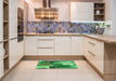 Patterned Green Rug in a Kitchen, pat1013grn