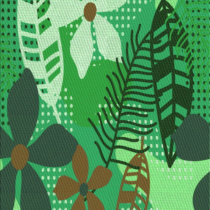 Machine Washable Transitional Green Rug, wshpat1013grn