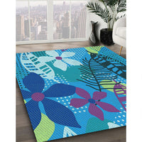 Patterned Blue Rug, pat1013lblu