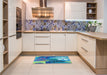 Patterned Blue Rug in a Kitchen, pat1013lblu