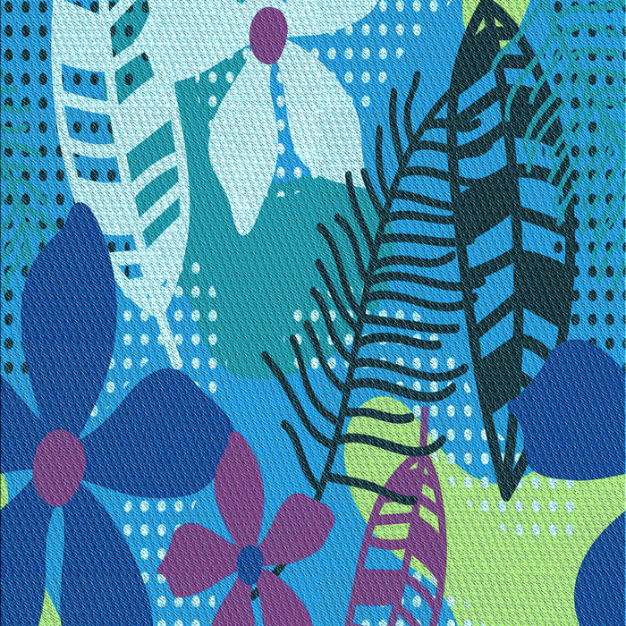 Patterned Blue Rug, pat1013lblu