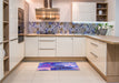 Patterned Amethyst Purple Rug in a Kitchen, pat1013pur