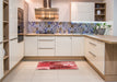 Patterned Red Rug in a Kitchen, pat1013rd