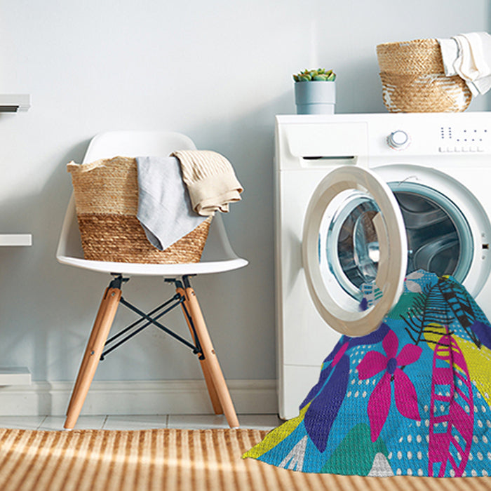 Machine Washable Transitional Deep Periwinkle Purple Rug in a Washing Machine, wshpat1013