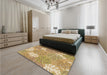 Patterned Light Brown Rug in a Bedroom, pat1014brn