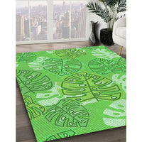 Patterned Emerald Green Rug, pat1014grn