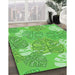 Patterned Emerald Green Rug in Family Room, pat1014grn