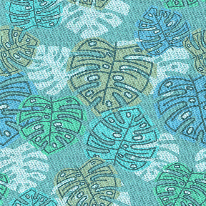 Round Machine Washable Transitional Light Sea Green Rug, wshpat1014lblu