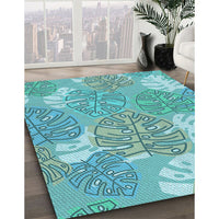 Patterned Light Sea Green Rug, pat1014lblu