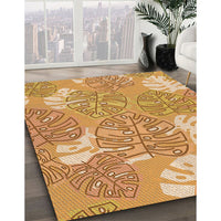 Patterned Yellow Orange Rug, pat1014org