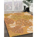 Patterned Yellow Orange Rug in Family Room, pat1014org