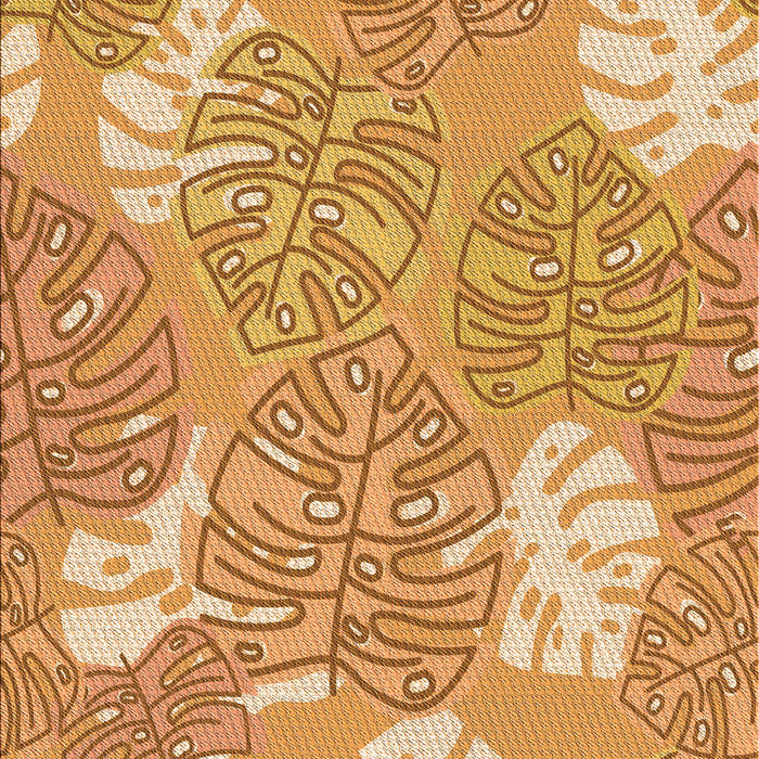 Patterned Yellow Orange Rug, pat1014org