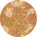 Square Patterned Yellow Orange Rug, pat1014org