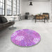 Machine Washable Transitional Violet Purple Rug in a Washing Machine, wshpat1014pur