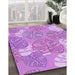 Patterned Violet Purple Rug in Family Room, pat1014pur