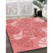 Patterned Pastel Pink Rug in Family Room, pat1014rd