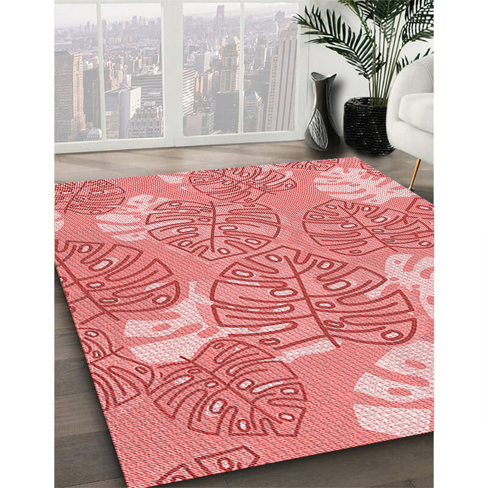 Machine Washable Transitional Pastel Pink Rug in a Family Room, wshpat1014rd